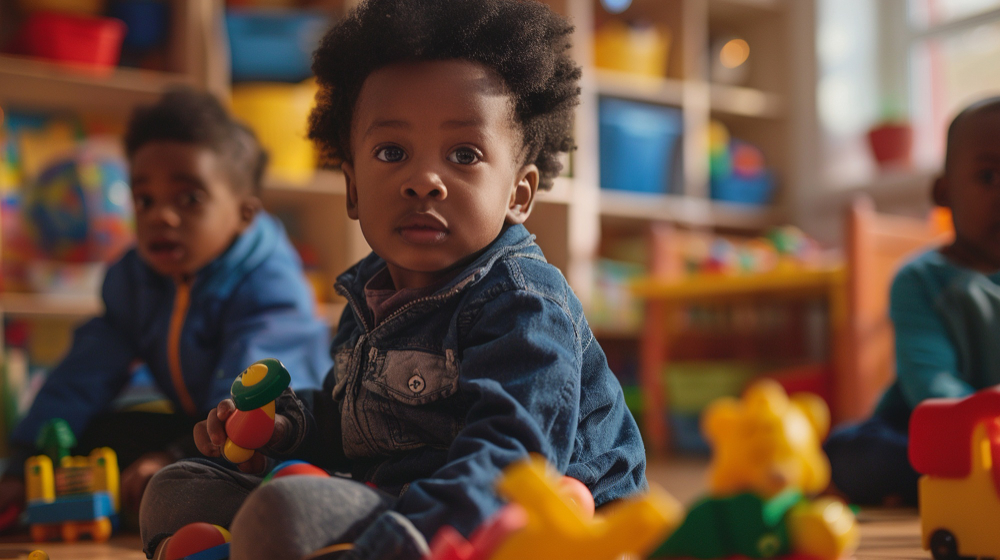 African caregiver calmly speaking with a doctor about autism concerns, holding notes with specific observations